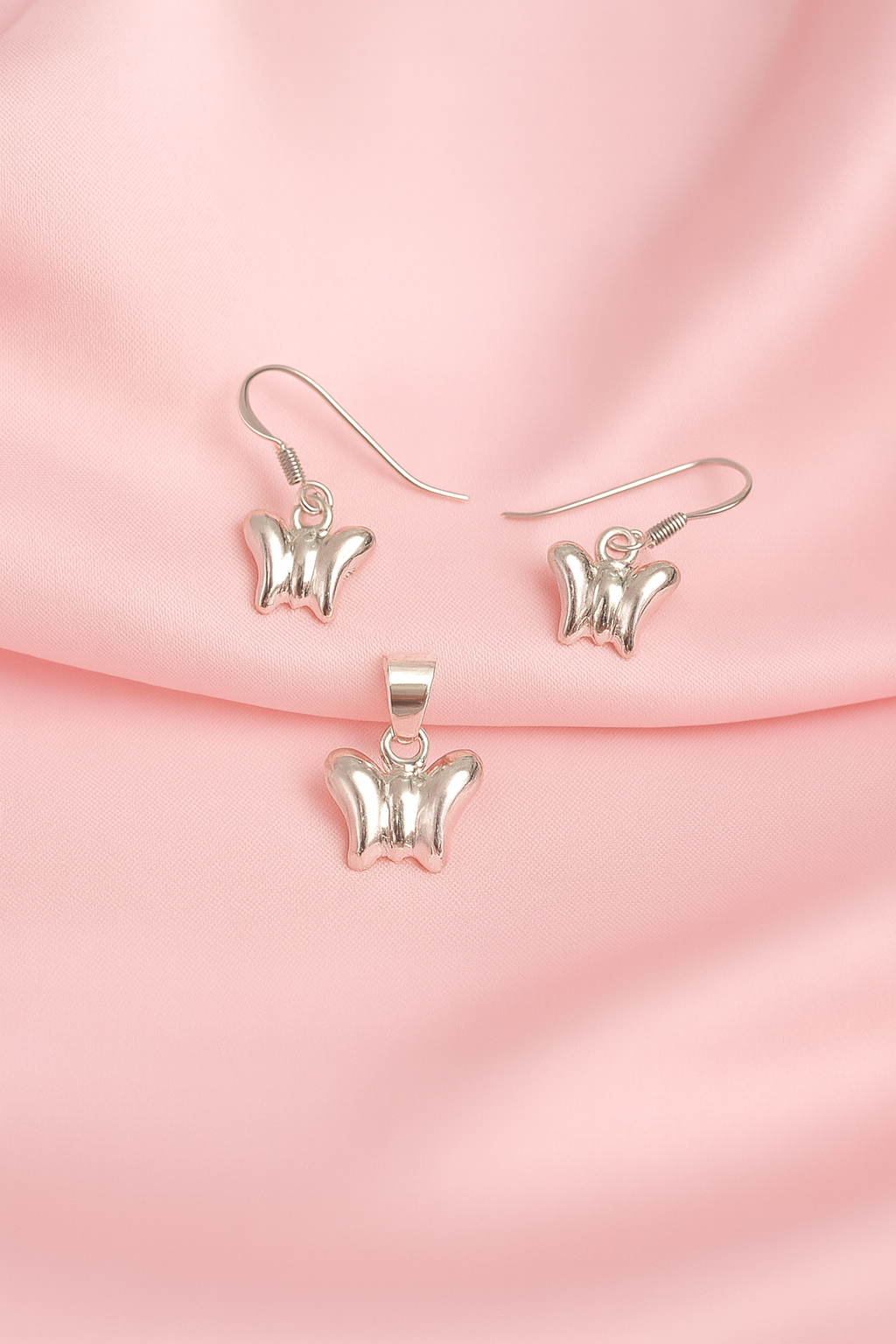 Juego de Plata Mariposa Lisa