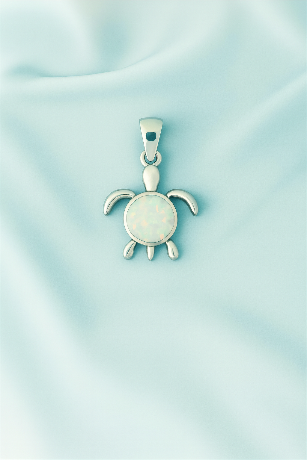 Dije de Plata Tortuga Ópalo Blanco