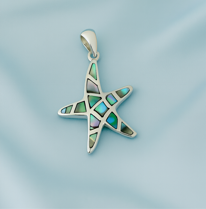 Dije de Plata Estrella de Mar Abulón 15MM
