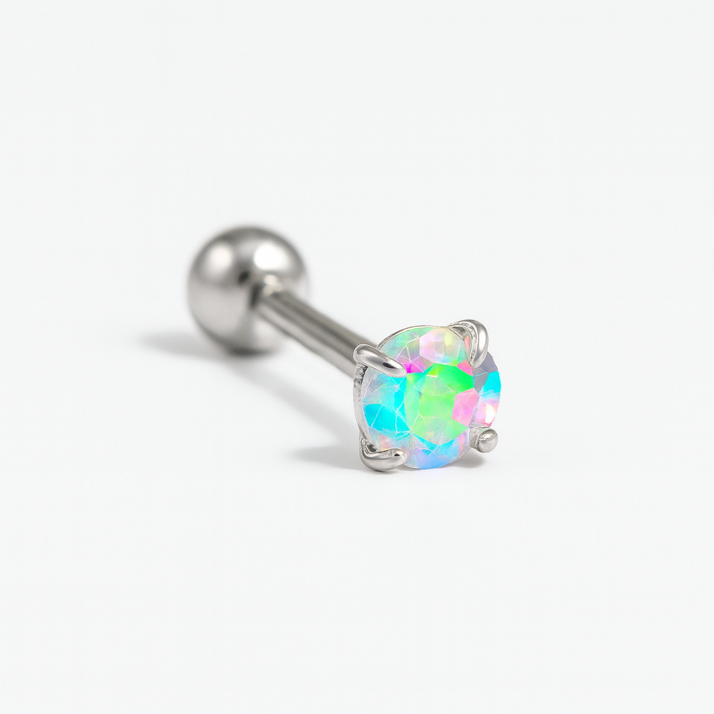 Arete Quirúrgico Tornasol Plateado