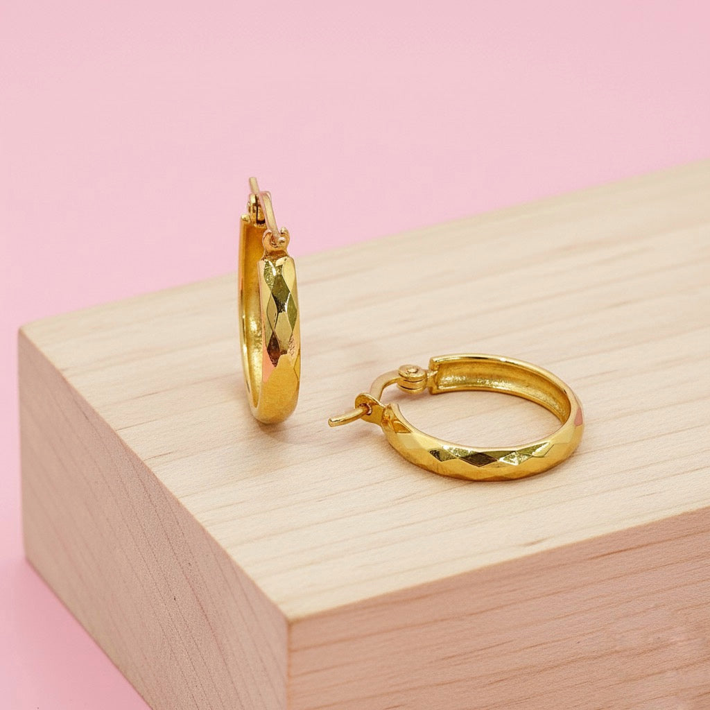 Argollas Verano 15MM Dorada Acero