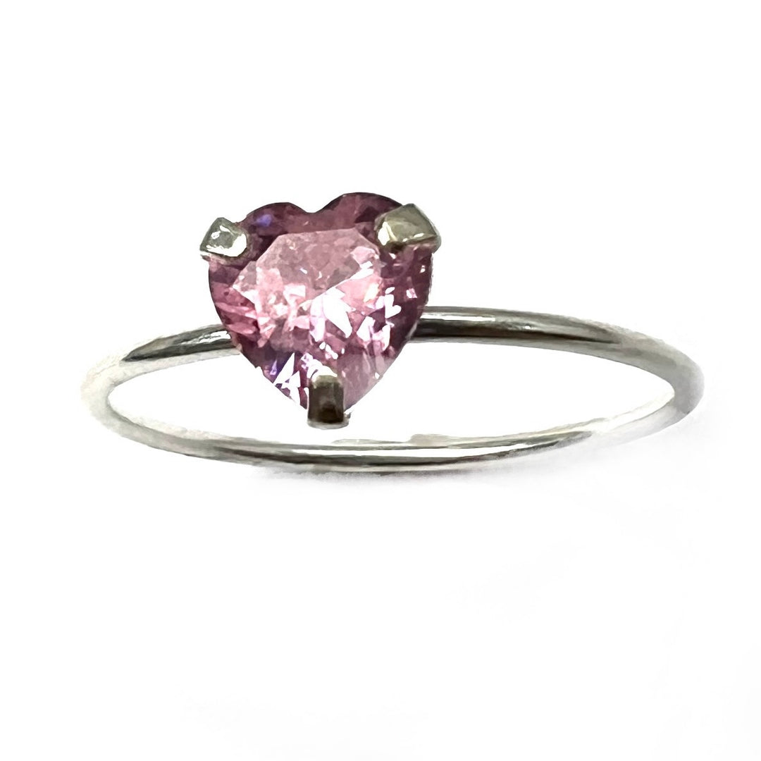 Anillo de Plata Promesa Corazón Rosado 🩷