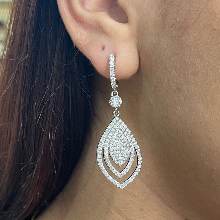 Argollas Colgantes Adele Plateadas