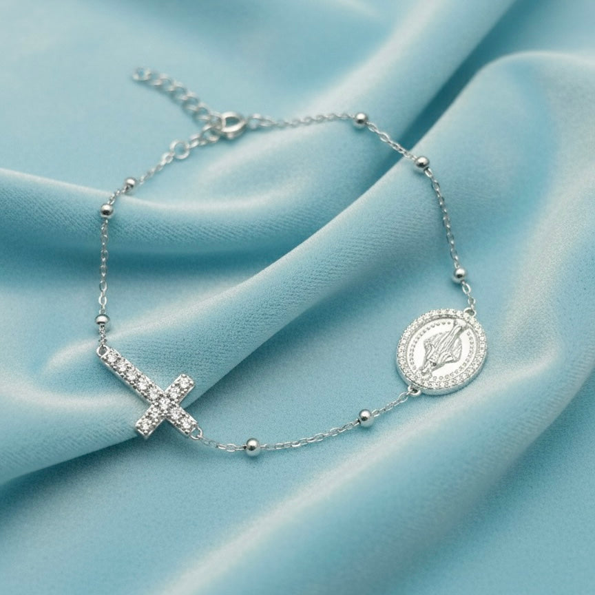 Pulsera Virgen Milagrosa Plata 925