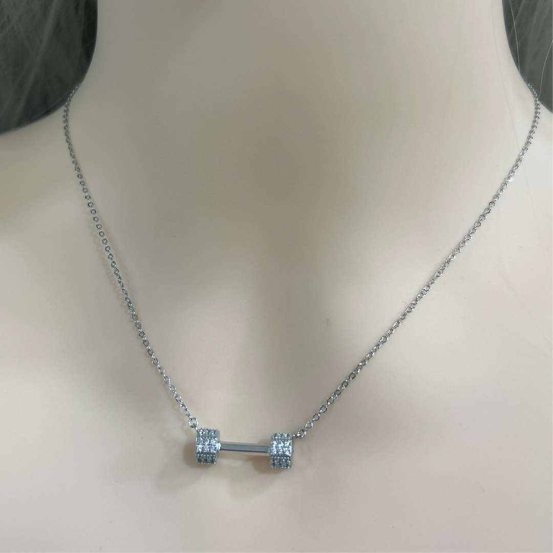 Gargantilla de Acero Pesa Plateada