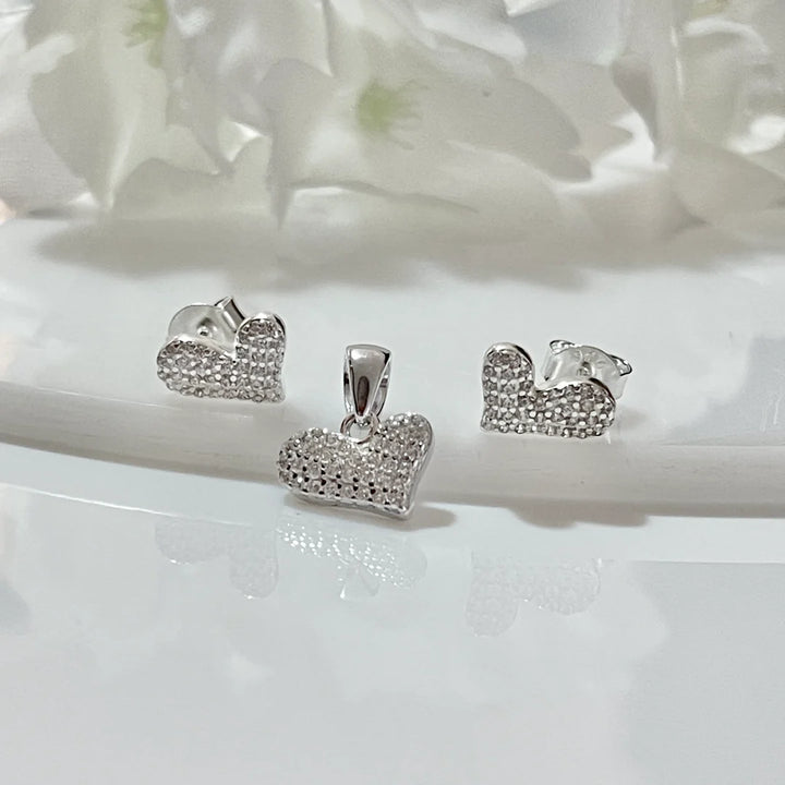 Juego Plata Corazón Largo ❤️