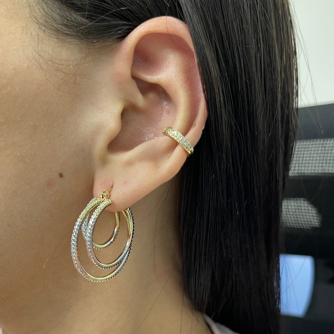 Argollas Acero Triple Acero TriColor