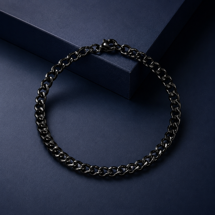 Pulsera Acero Curb Negra 5MM