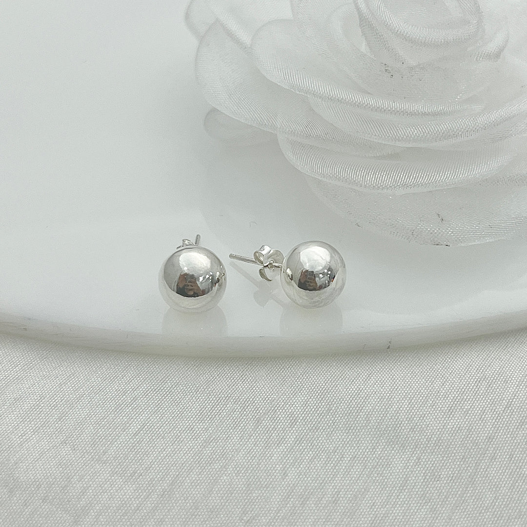 ☄️ Aretes Bola 10MM | Plata 925 | Nicola Joyería 🇨🇷