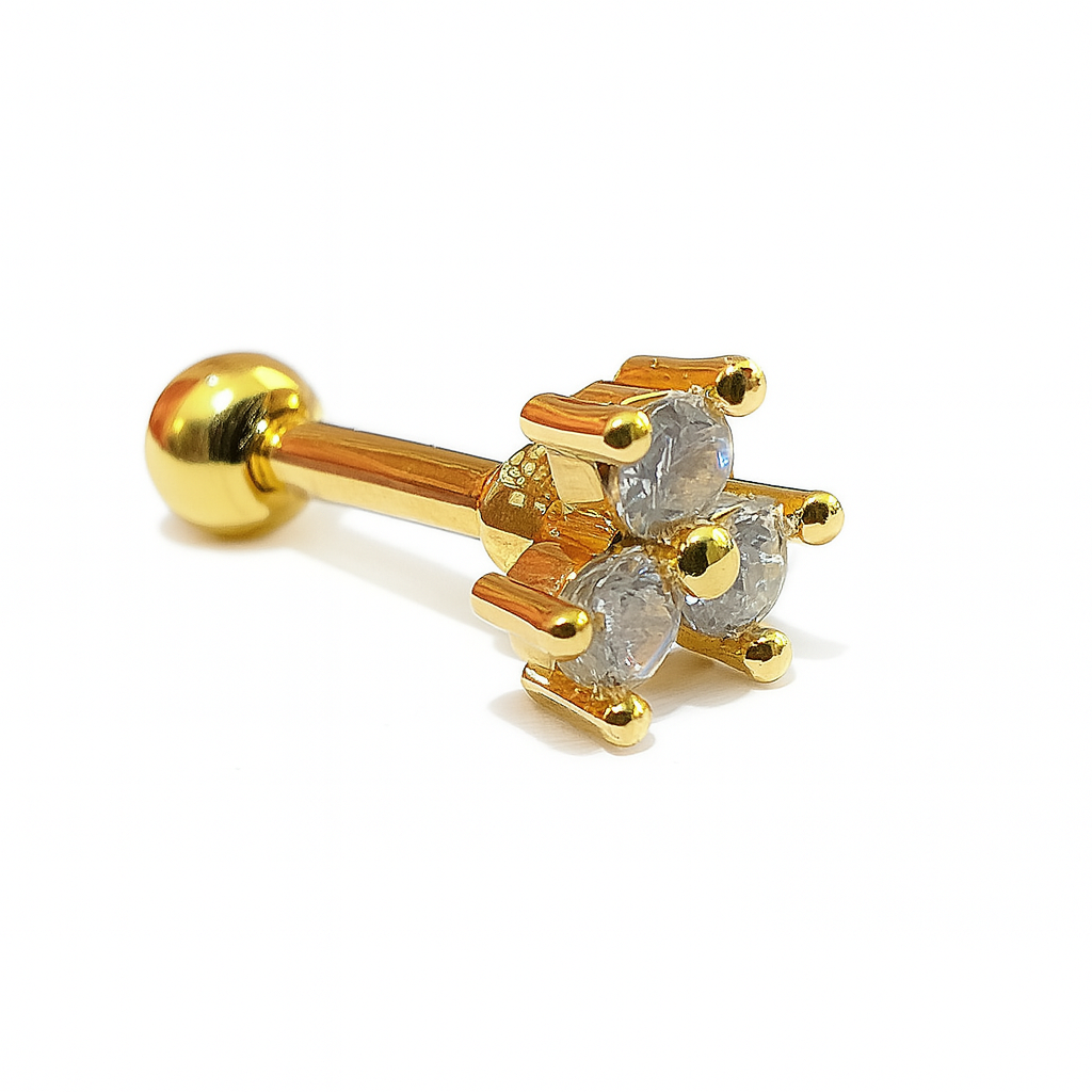 Arete Quirúrgico 💙 Circonia Dorado