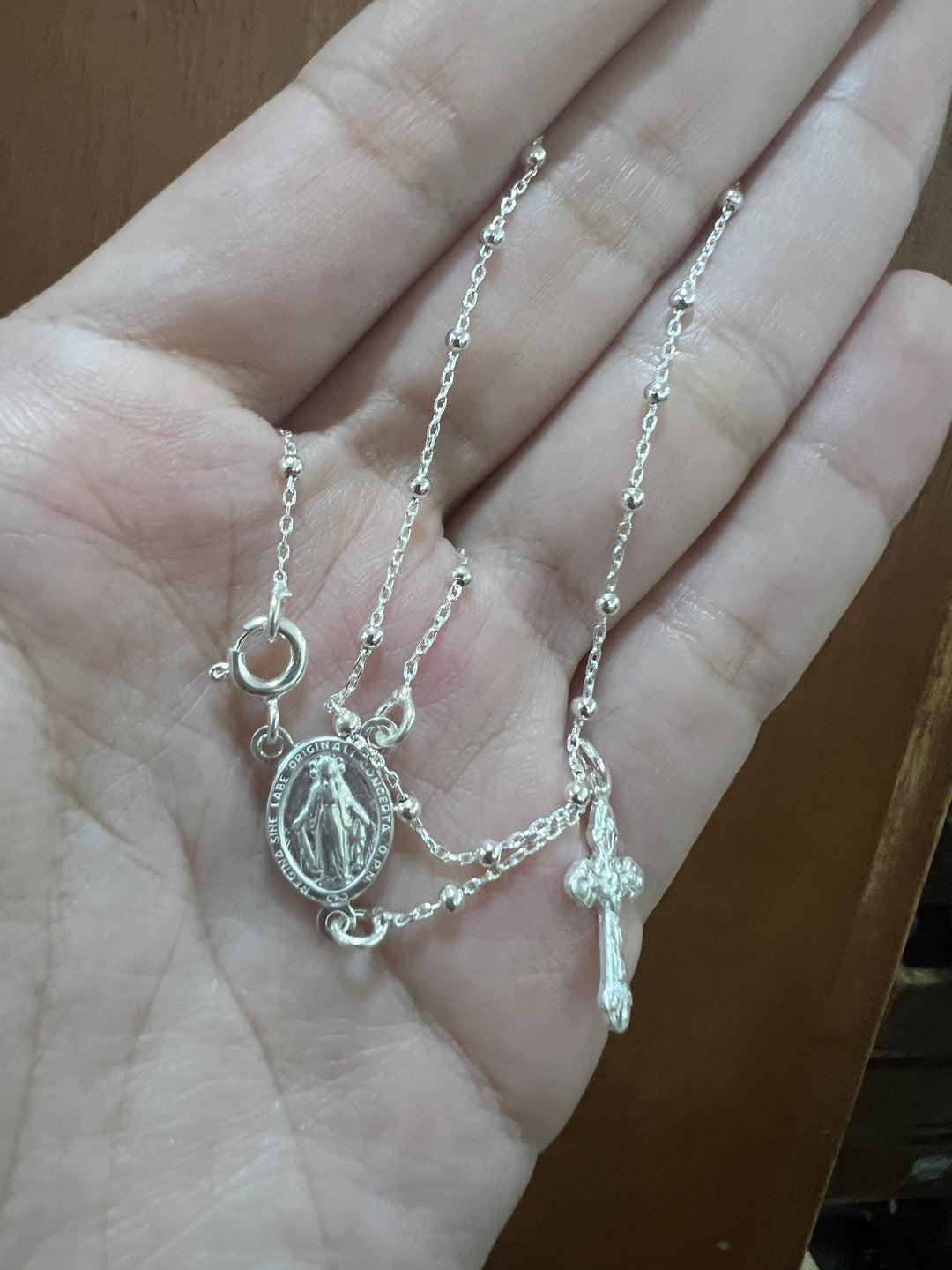 Rosario de Plata Virgen María 2mm