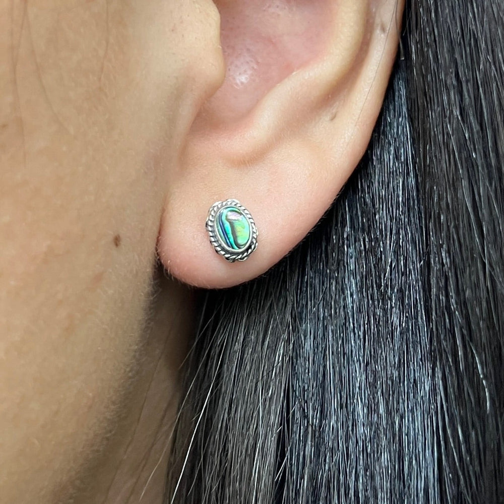  ▷ Aretes Abulón Ovalados Arco 8MM 🟢 | Plata 925 | Nicola Joyería 🇨🇷