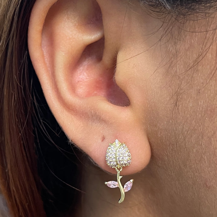 Aretes de Acero Rosita🌹
