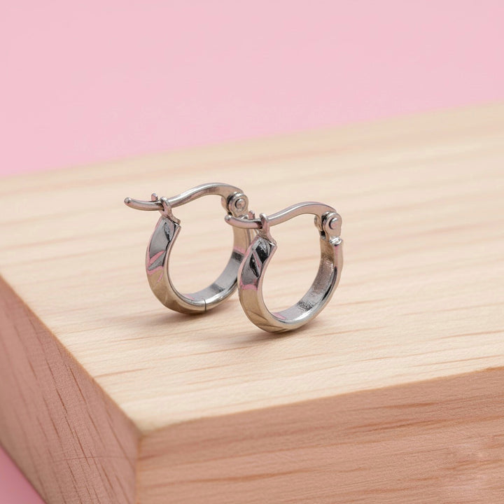 Argollas Cielo 10MM Plateado Acero