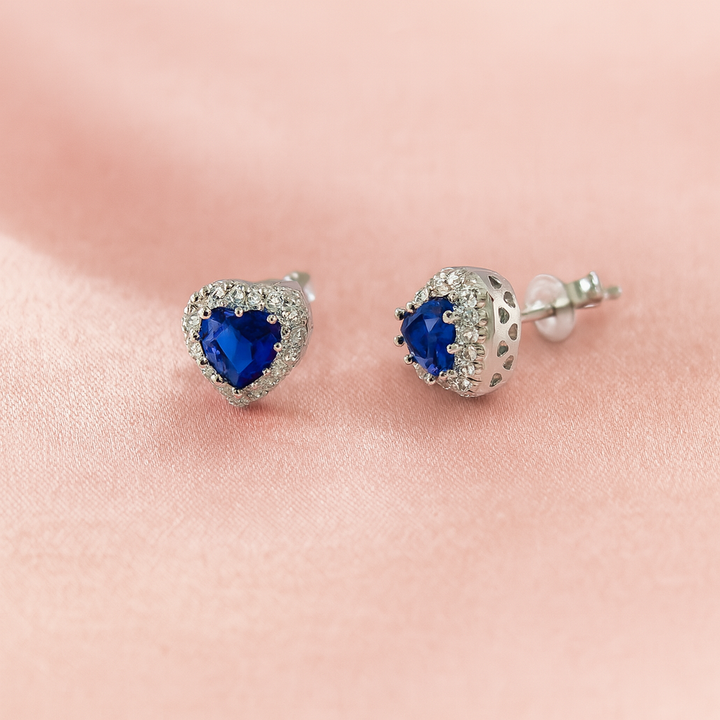 Aretes de Plata Corazón 💙