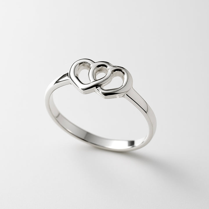 Anillo de Plata Corazón Enlazado