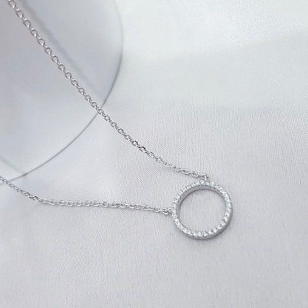 Collar Plata Circulo Grande