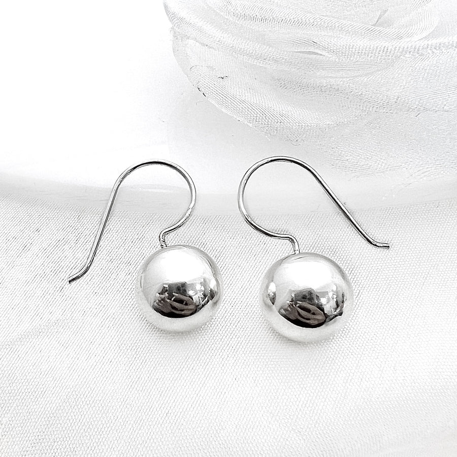 ▷ Aretes Guindar Bola 12MM | Plata 925 | Nicola Joyería 🇨🇷