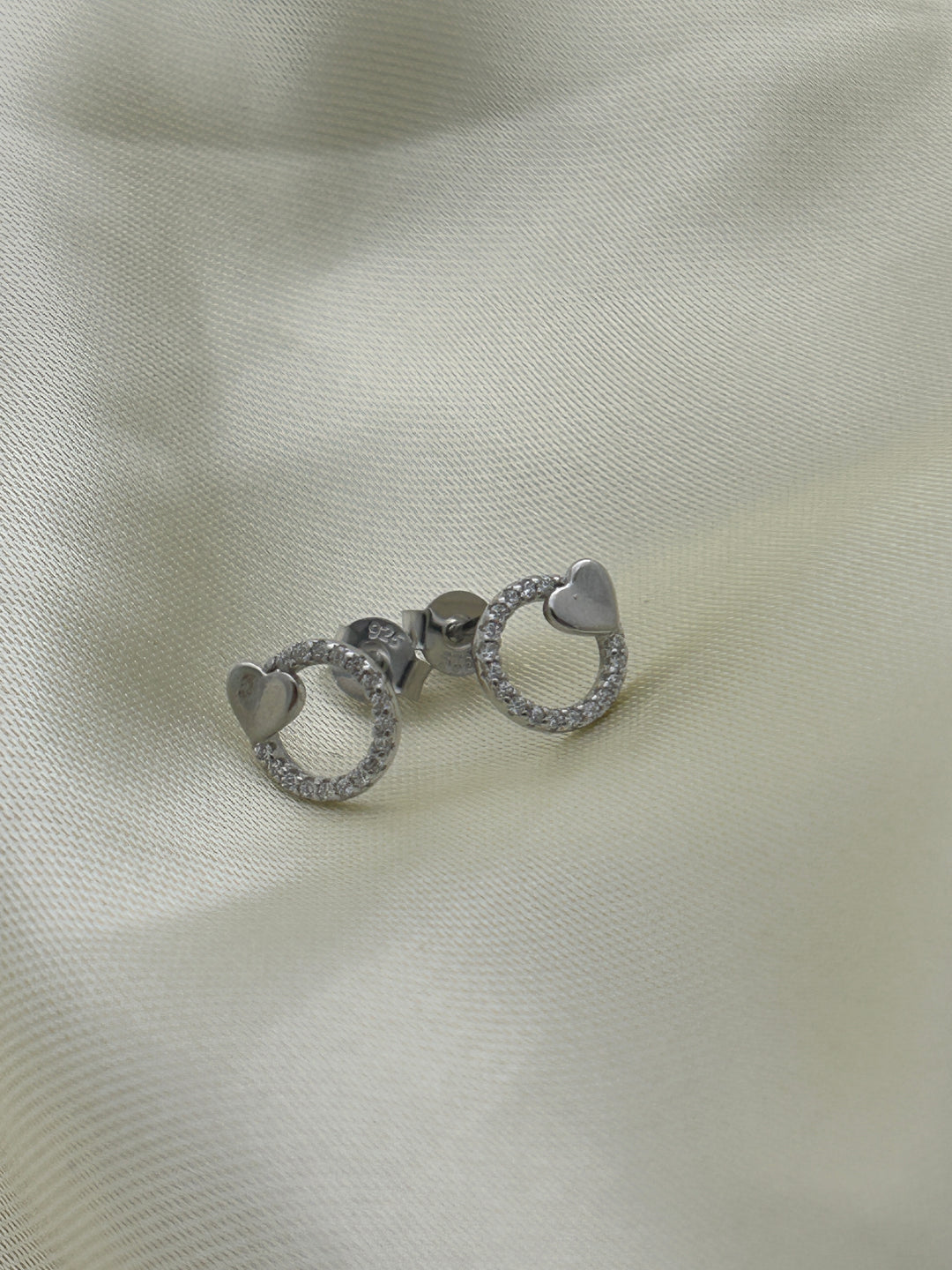 Aretes Plata Circulo Amor