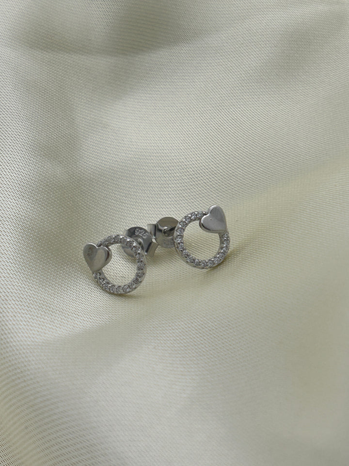 Aretes Plata Circulo Amor