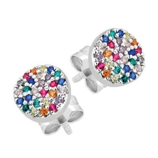 Aretes de Plata Redondo Colores