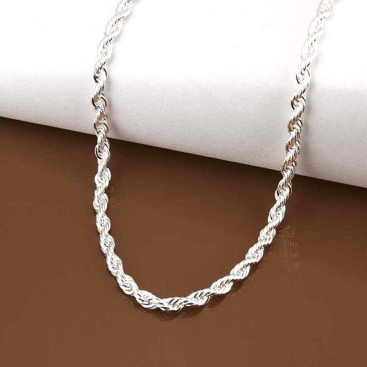Cadena Acero 6MM Mecate 50CM Plateada Blanco