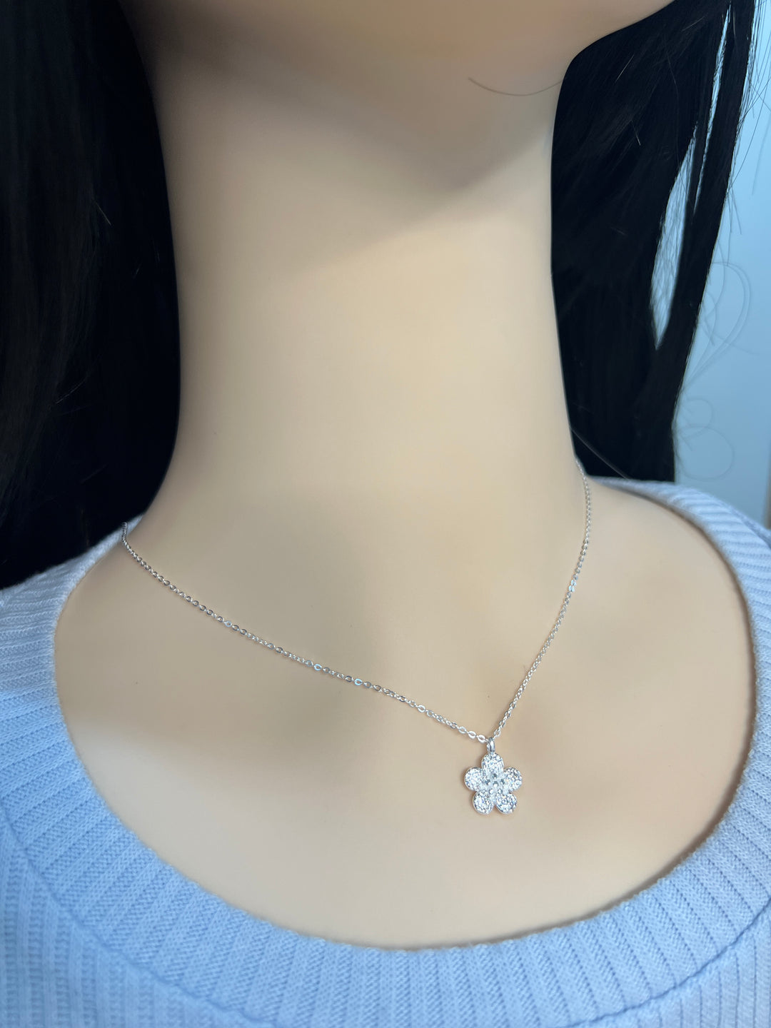 Collar Plata Flor Grande