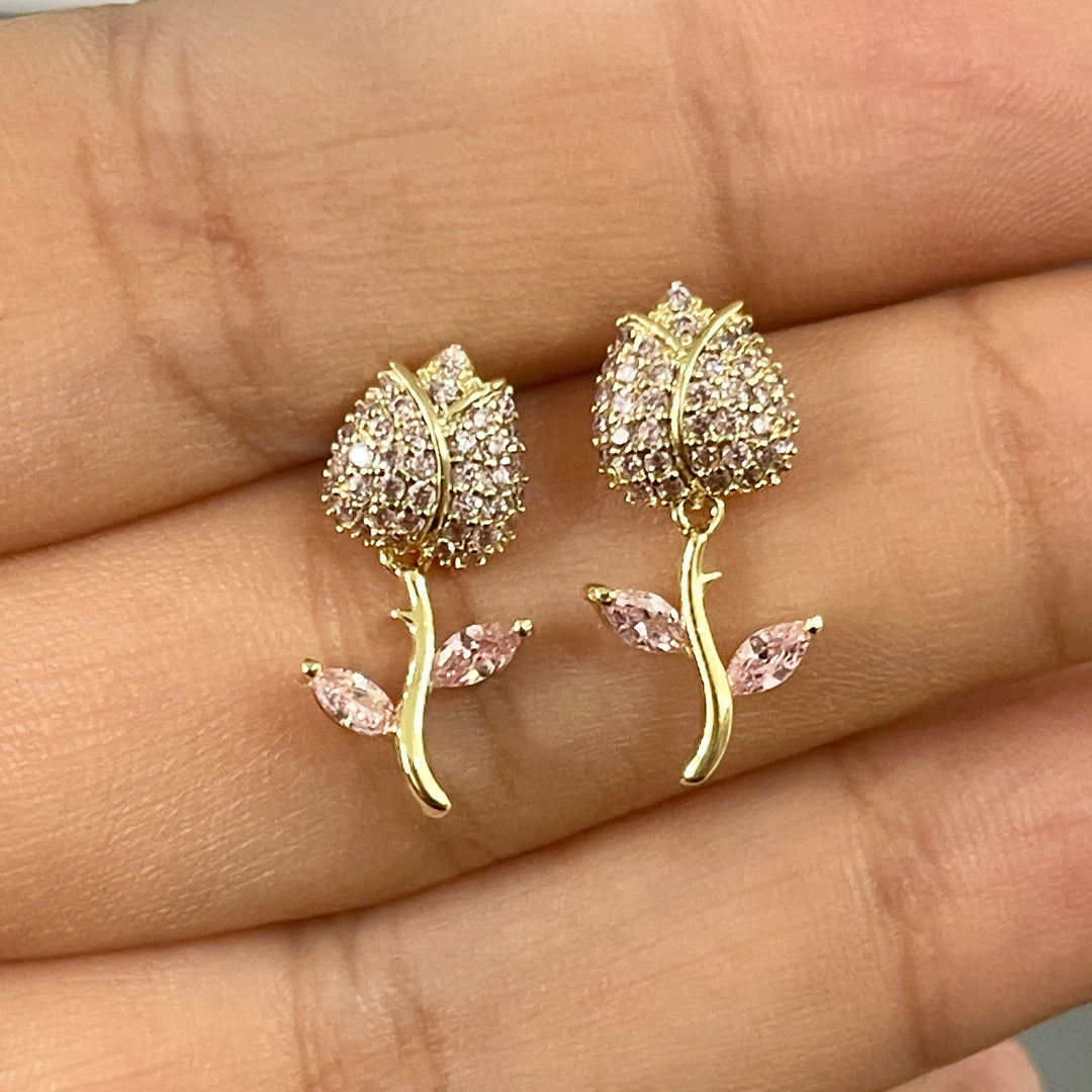 Aretes de Acero Rosita🌹