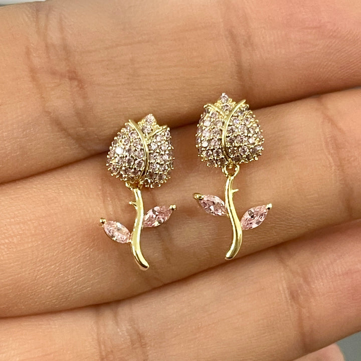 Aretes de Acero Rosita🌹