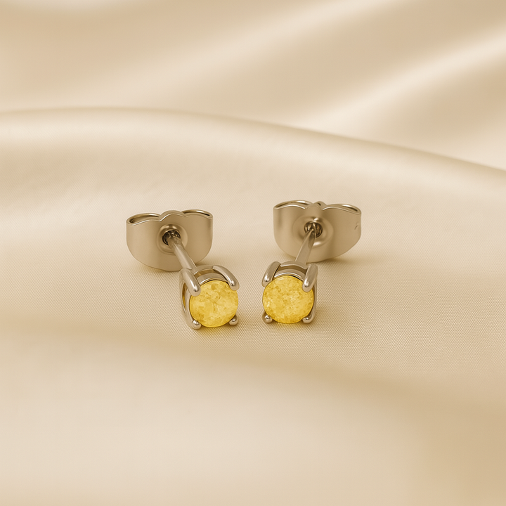 Aretes de Acero Chispa Baby Yellow