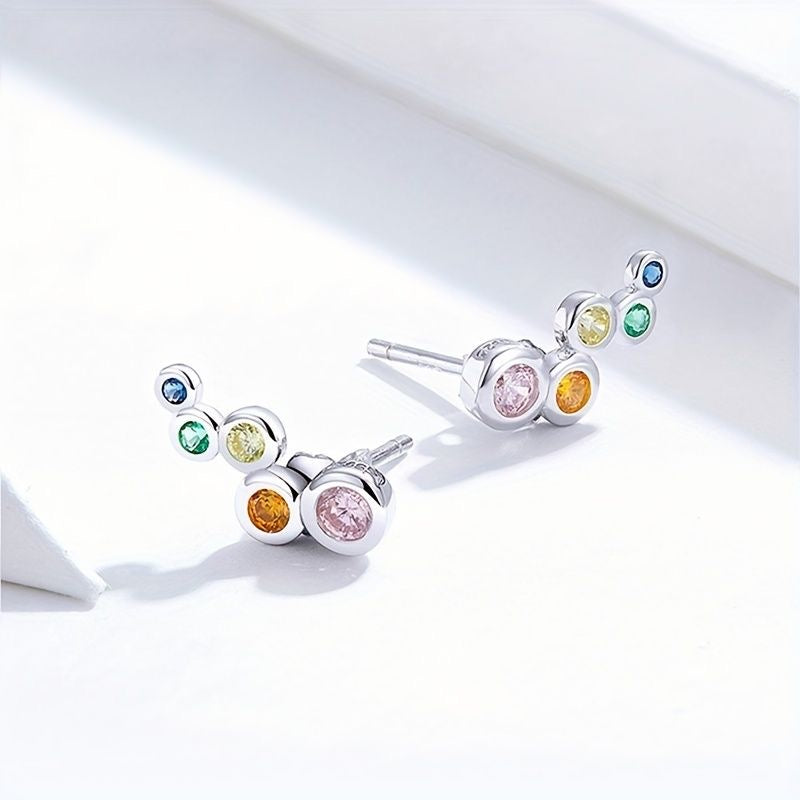 Aretes de Plata Trepadores Colores