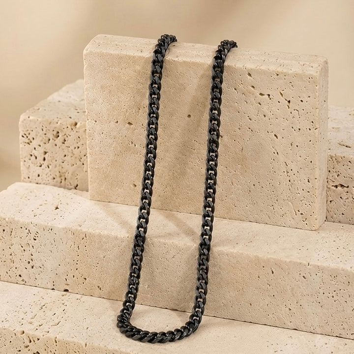 Cadena Cubana 6MM Negra 50CM