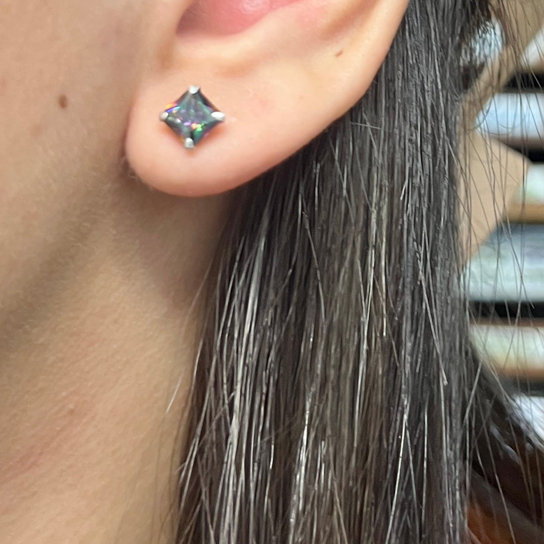 ▷ Aretes Chispas Topacio Místico 6MM | Plata 925 | Nicola Joyería 🇨🇷