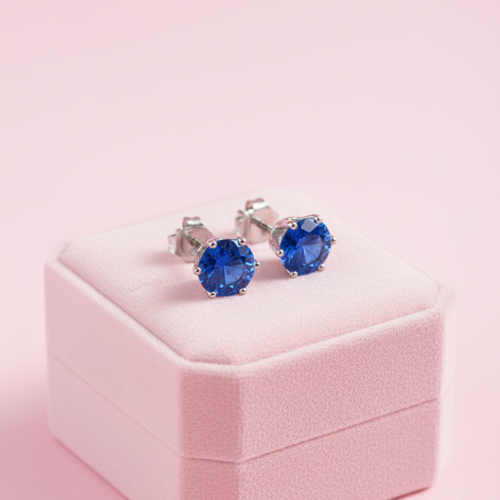 Aretes de Acero Chispa Azul