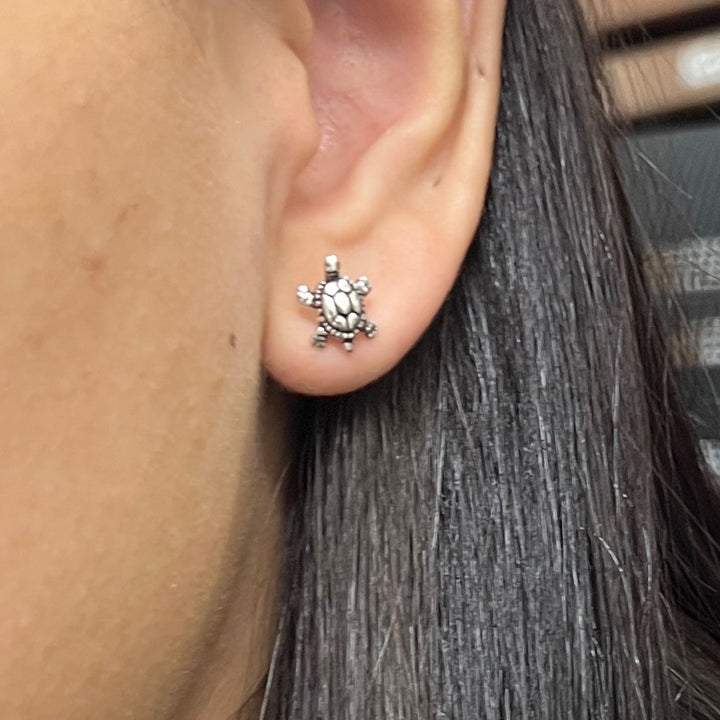  ▷ Aretes Tortuga 🐢 | Plata 925 | Nicola Joyería 🇨🇷