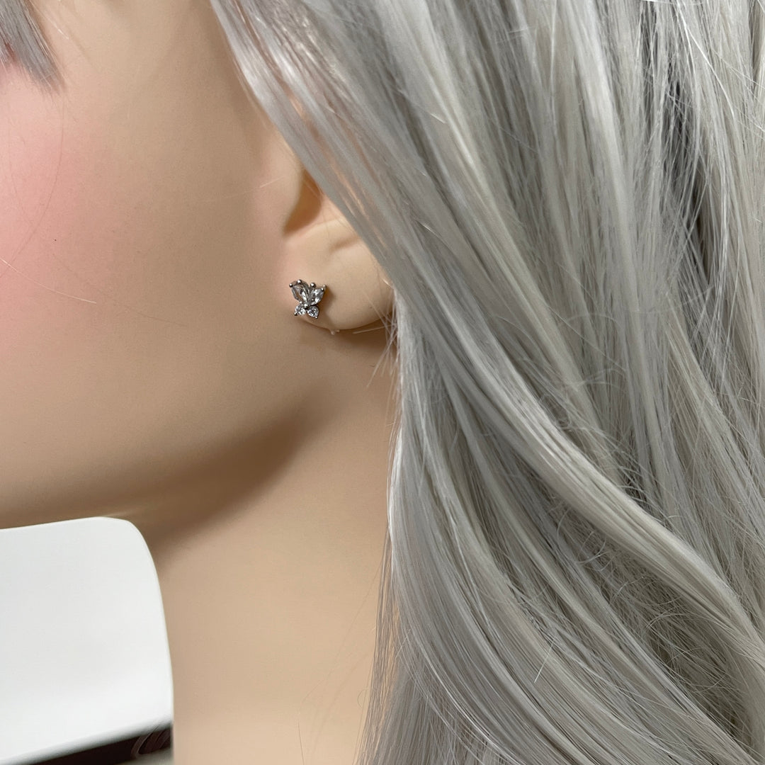 Aretes de Plata Mariposa Blanca