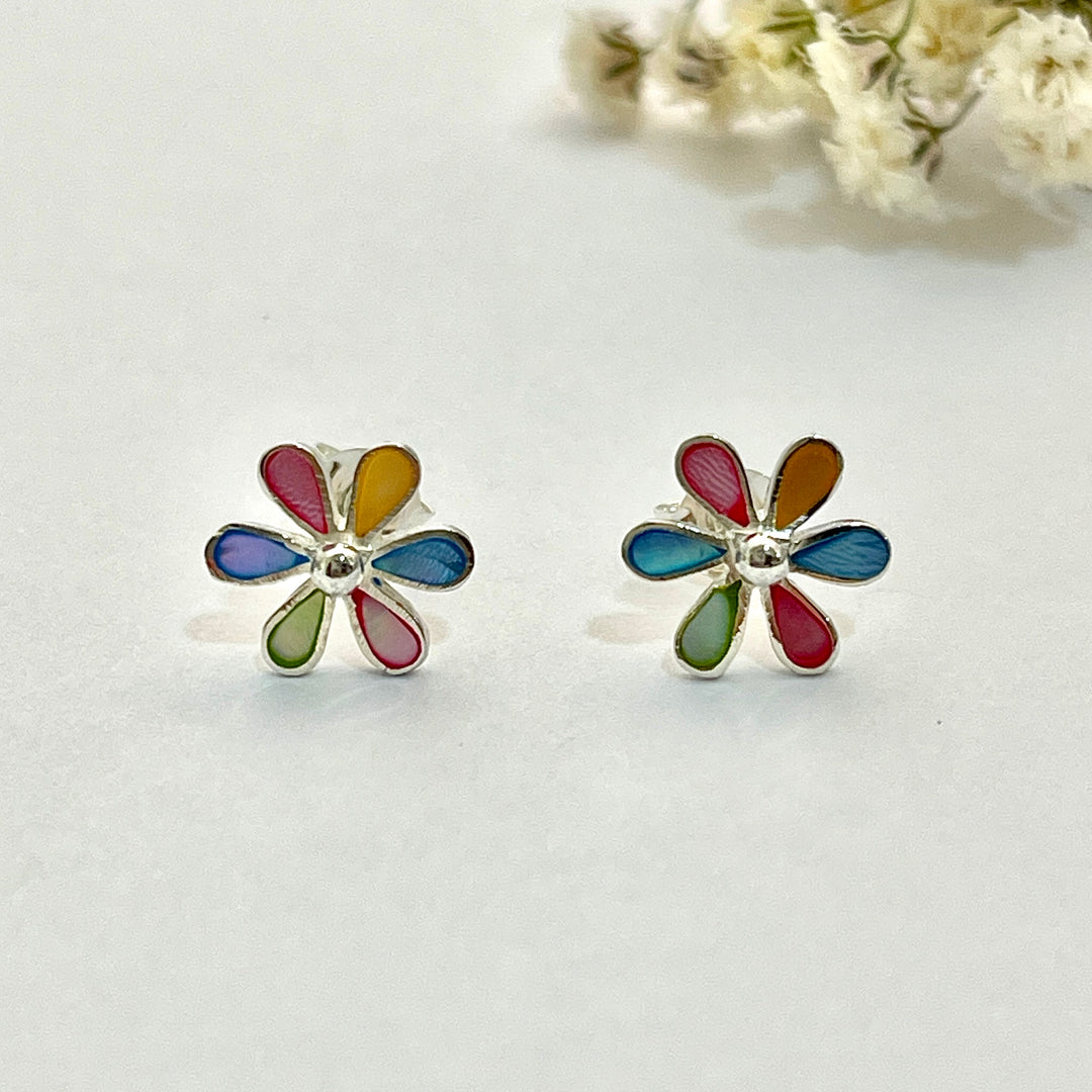 Aretes Flor Colores 🌺 9MM