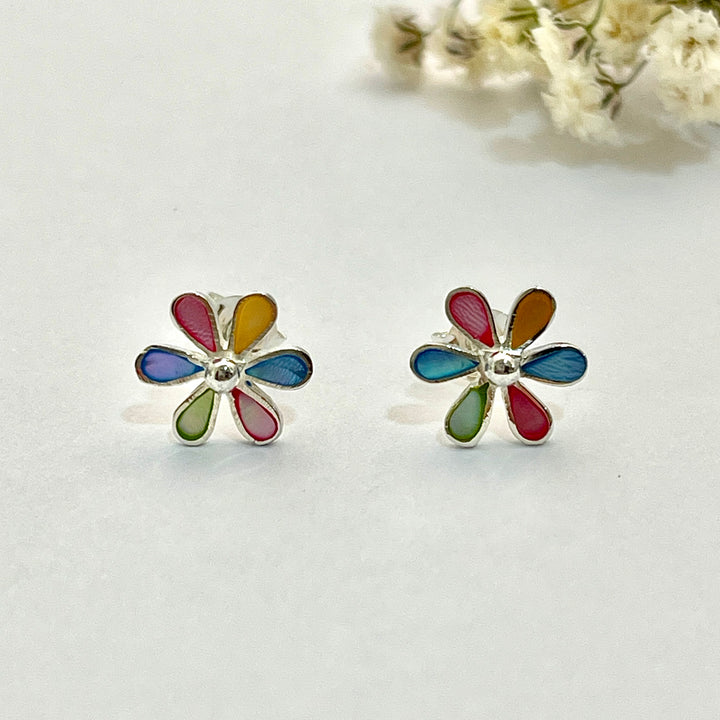 Aretes Flor Colores 🌺 9MM