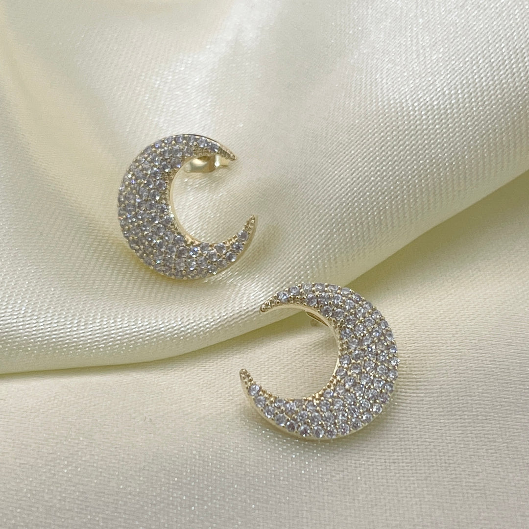 Aretes de acero Dorada Luna 🌙