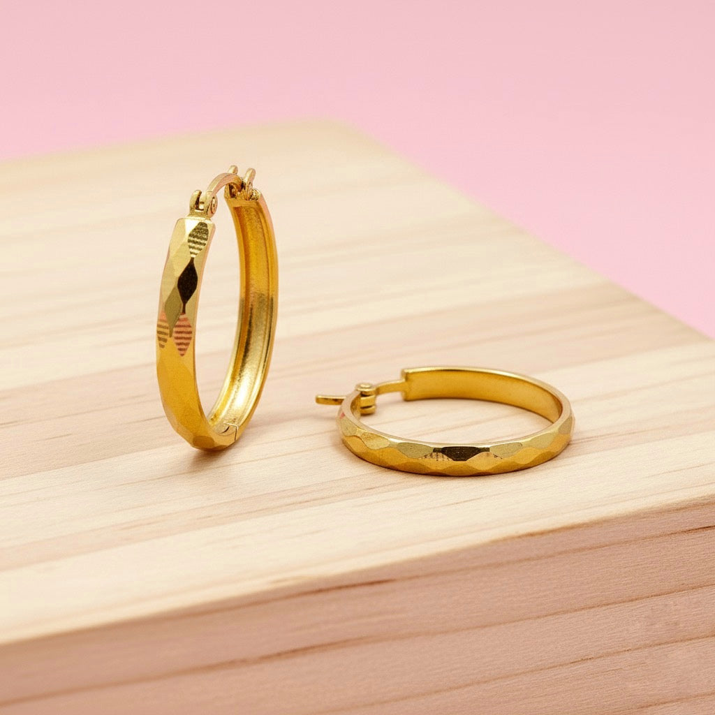 Argollas Verano 25MM Dorada Acero