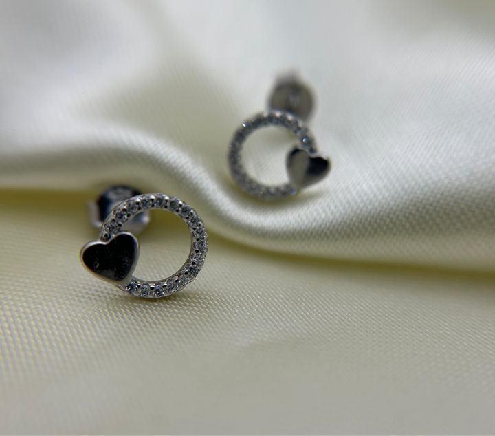 Aretes Plata Circulo Amor