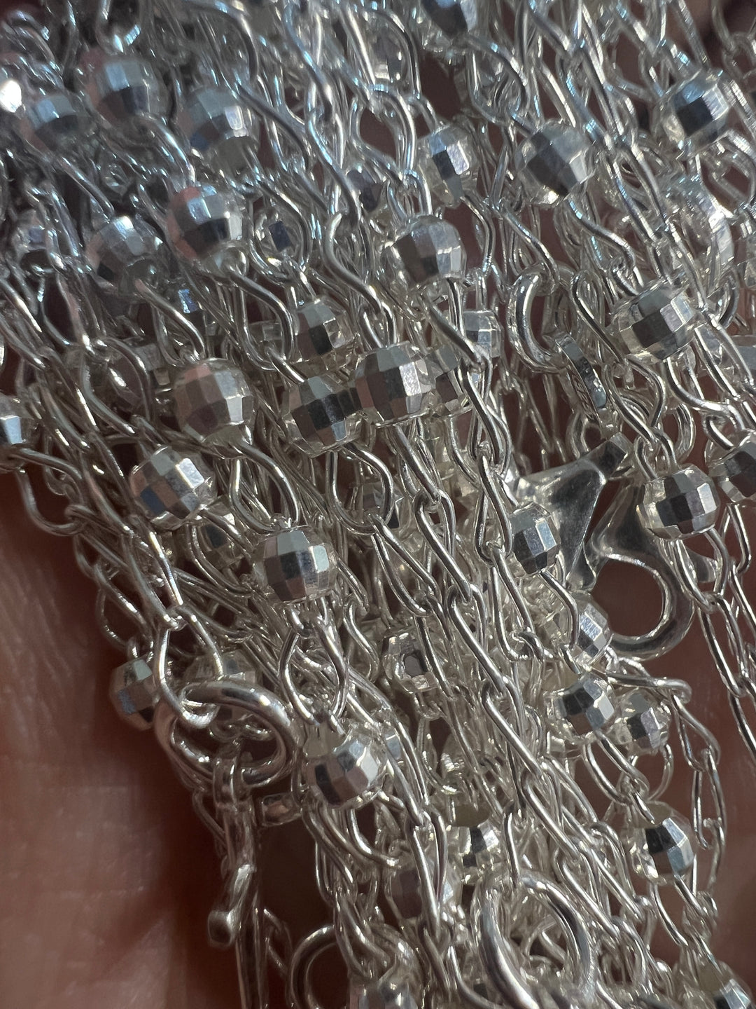 Pulsera Cruz Bola Diamantada 3mm Plata 925