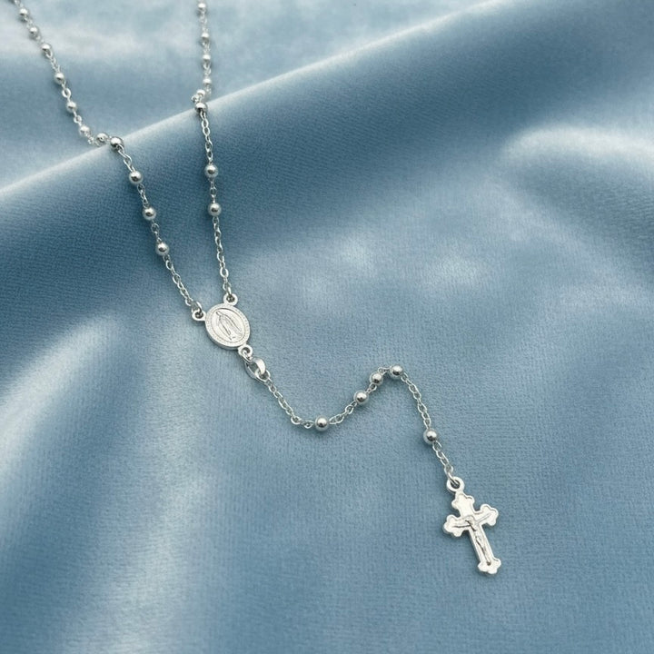 Rosario de Plata Virgen Guadalupe 3mm