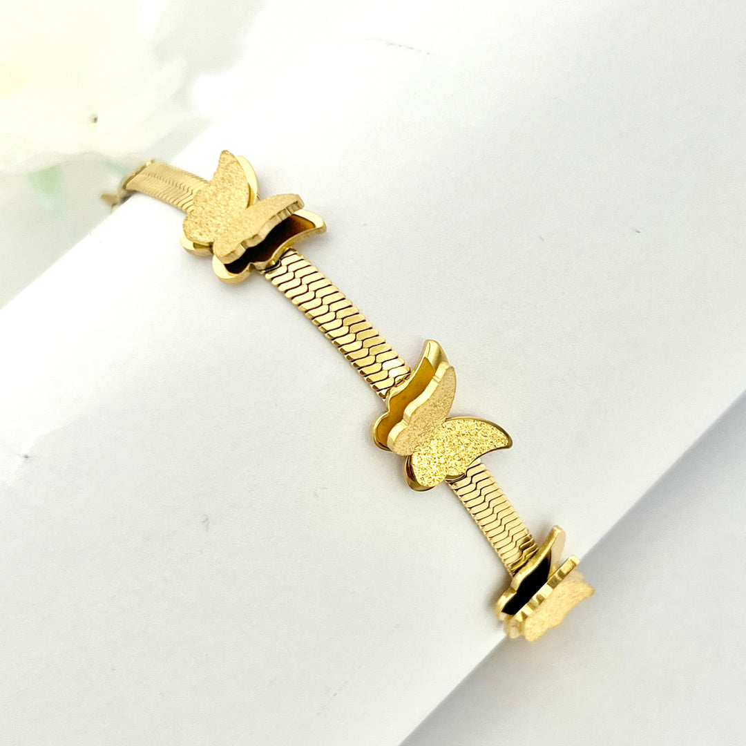 Pulsera Acero Trenza Mariposa 🦋