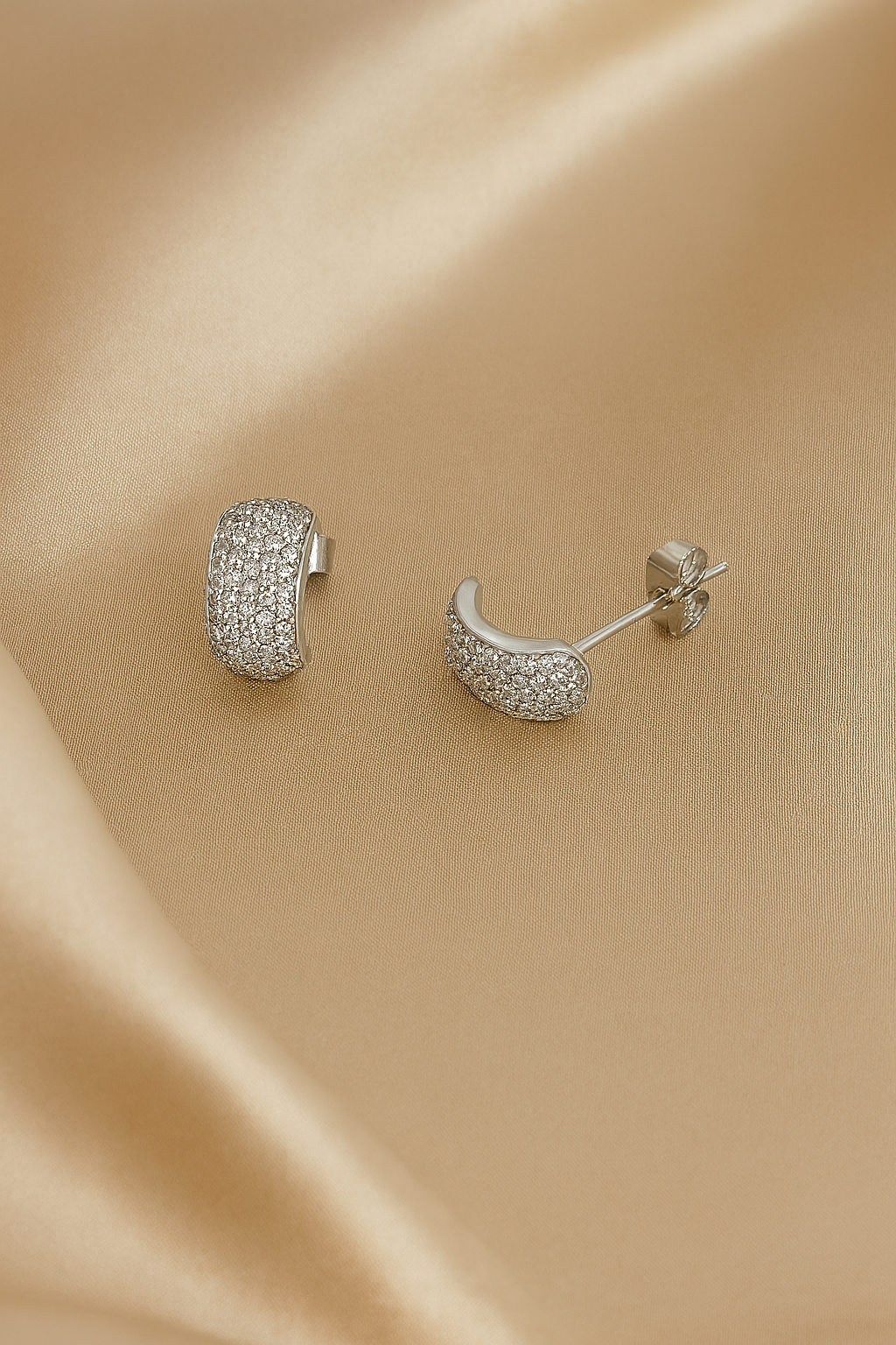 Aretes de Acero Heidi Plateado