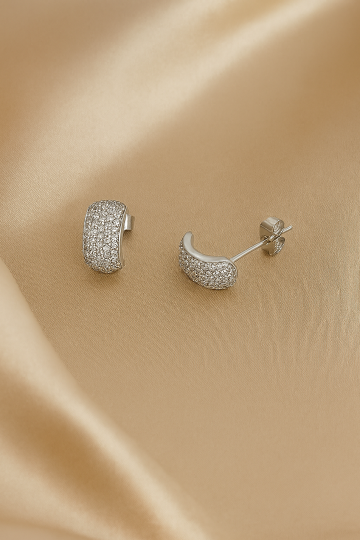 Aretes de Acero Heidi Plateado