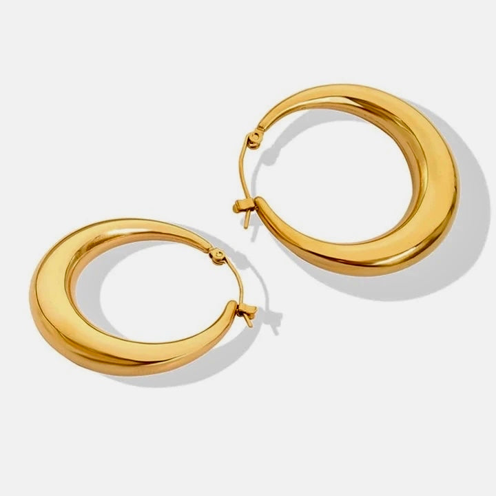 Argollas Acero Fancy Lisas Doradas 🥰 38MM
