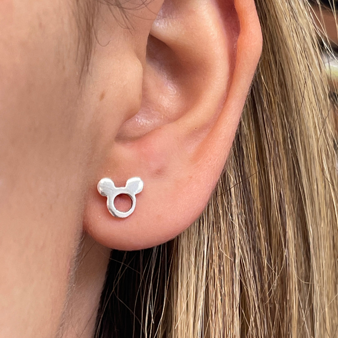 Aretes Mickey Plata
