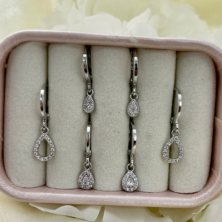 Trío de Aretes Gota 💧Plateadas