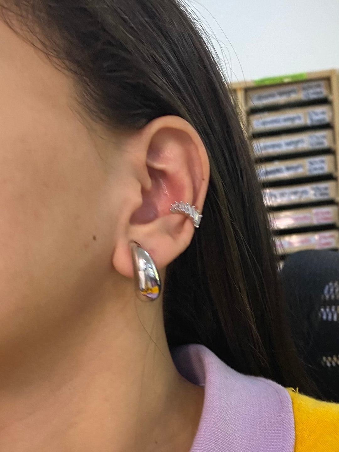 Aretes Acero Luna 22MM